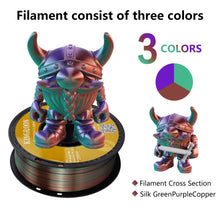 Silk Tricolor PLA Filament – 1.75mm | Multicolor 3D Printing Material | Printin3D.co