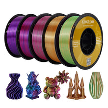 Silk Tricolor PLA Filament – 1.75mm | Multicolor 3D Printing Material | Printin3D.co