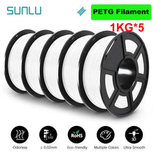 5KG Mixed 3D Printer Filament Bundle – PLA, PETG, PLA+ & Clear | 1.75mm (5 x 1KG Rolls) | Printin3D.co