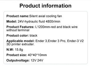 4010 24V Extruder Cooling Fan – Replacement Cooling Fan for Ender 3, Ender 3 V2, Ender 3 Pro, CR-10 3D Printers | Printin3D.co