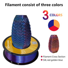 Silk Tricolor PLA Filament – 1.75mm | Multicolor 3D Printing Material | Printin3D.co