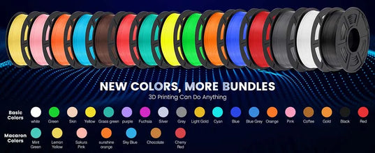 Upgrade 2.0 PLA+ Filament – 5-Roll Bundle (1.75mm) | High-Strength 3D Printing Material | Printin3D.co