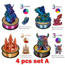 Silk Tricolor PLA Filament – 1.75mm | Multicolor 3D Printing Material | Printin3D.co